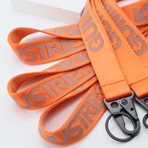 Wholesale <b>Custom</b> Souvenir Heavy Duty Thick Phone Neck Strap Outdoor <b>Keychain</b> Lanyards Nylon Grooved Jacquard Lanyard - Product Image 2