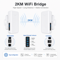 Pont sans fil extérieur étanche PTP 2KM CPE 5.8GHz 300Mbps pour connexion réseau entre bâtiments