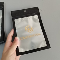 Sacs en plastique refermables, 1000 unités, emballage plastique en Mylar à fermeture éclair avec fenêtre et trou de suspension