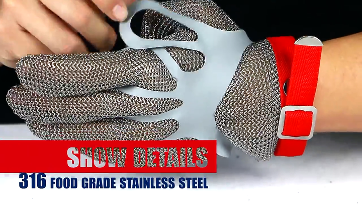 Direct Delivery Metzger-handschuhe Butchery Metallic Guantes Carniceria  Sewing Stainless Steel Hand Butcher Anti Cut Gloves