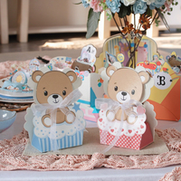 Ours Design Baby Shower Petit Bonbons Cookie Paper Box Favor Gift Treat Boxes Décoration pour Fête D'anniversaire Baby Shower Supplies