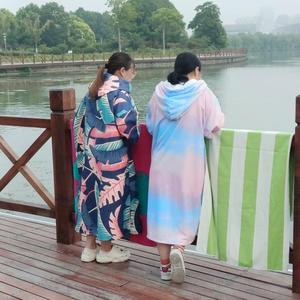 Hooded Surf Poncho Towel REACH Certificated for Beach Surfing and Swimming, <strong>Get</strong> <strong>Changing</strong>, Keep Warm, Drying Body - Product Image 3
