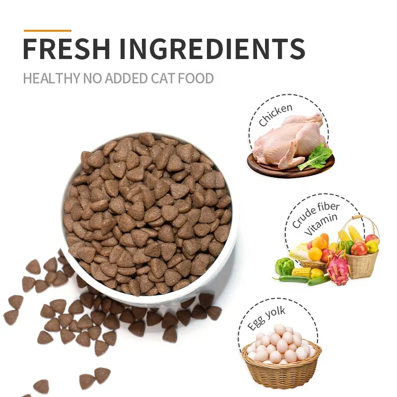OEM Chinese Cat Food Factory Good Price Nutrition Balance Cat Dry Food 10kg Chicken Flavor Wholesale BulkGrain Free Cat Food
