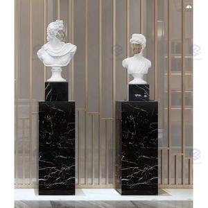Scultura Decorativa da Pavimento per Soggiorno di Lusso Supporto Espositivo a Cubo Plinti in Marmo Naturale <span class=keywords><strong>Base</strong></span> in Pietra per Mobile TV - Product Image 6
