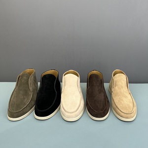 Bottes de désert décontractées montantes en cuir véritable pour homme, antidérapantes, à semelle plate, style mocassins à enfiler - Product Image 2