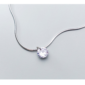 Dây Chuyền Hình Rắn Bằng Bạc Sterling 925 Với Mặt Dây Chuyền Đá CZ Pha Lê Hình Tròn Dây Chuyền Vòng Cổ Cho Nữ - Product Image 3