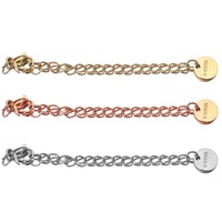 Chaîne d'extension en acier inoxydable de 50mm avec fermoirs de homard sécurisés Extension de chaînes de queue Longueur réglable pour la fabrication de bijoux à bricoler soi-même