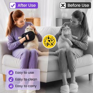 Gants anti-statiques pour le nettoyage des animaux de compagnie, éliminateur de poils électrostatiques pour chats et chiens, pour le toilettage domestique - Product Image 4