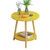 Table de chevet ronde simple et moderne en bois massif pour salon, table basse nordique pour mobilier de maison, à utiliser près du canapé