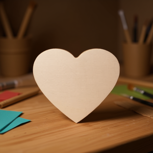 Base in Legno a Forma di Cuore Ilan, 12cm, Spessore 0,25cm, 2 Pezzi - Product Image 3