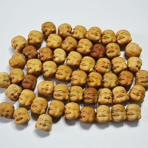 Bamboo Carved Buddha Heads Arhat Faces Small Pendants Home Decor Ornaments Chongqing Craft Supply YX 0358 - Product Image 1