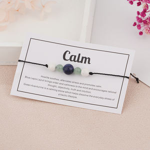 Nouveau tricot à la main à la mode perles <span class=keywords><strong>de</strong></span> <span class=keywords><strong>yoga</strong></span> naturelles Bracelets en pierre carte <span class=keywords><strong>de</strong></span> voyage bracelets pour hommes S584 - Product Image 2