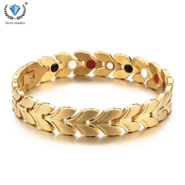 Energy Magnet Stone Bracelet 316L Stainless Steel Vacuum Plated Bracelet  Daily Wear  Anti-Radiation Health Care for Daily Use