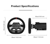 V10 Force Feedback Gaming Simulator Volante real con pedales para Pc, Ps4, Series