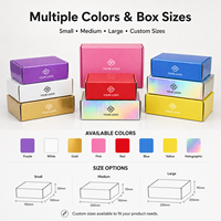 Boîte d'expédition pliante en carton ondulé holographique avec logo personnalisé, emballage cadeau pour abonnement e-commerce