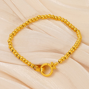 Zogxin Stainless Steel Beaded <b>Bracelet</b> Gold Round Buckle Women's Jewelry Fashion Accessory - Product Image 2