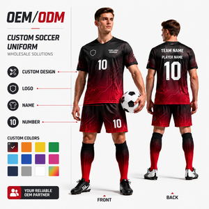 Maglia da Calcio Retrò Personalizzata per Giocatori, Versione Thailandese, Traspirante, Estiva, Best-Seller, con Pantaloncini, 100% Cotone - Product Image 2