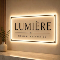 Enseignes murales lumineuses en néon acrylique personnalisées avec logo, lettres 3D et plaques rondes pour salons de beauté et panneaux publicitaires