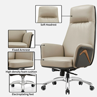 Chaise de bureau exécutive ergonomique pivotante réglable en cuir PU à dossier haut, confortable et moderne