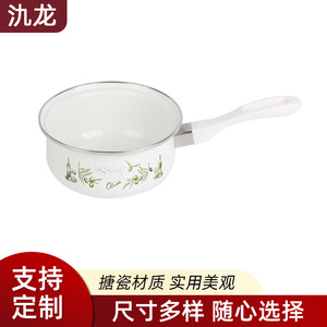 Jilong Enamel Saucepan Set 1.1L-2L With Green Pattern For Induction And Slow Cooker Use - Product Image 2