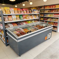 Congélateur horizontal combiné pour supermarché, idéal pour la conservation des aliments et la vente de glaces