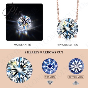 1CT D VVS 4 puntas Moissanite colgante 925 Plata mujer fiesta selección para eventos formales fechas Oficina diseño elegante brillante MB031 - Product Image 3