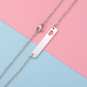 قلادة نسائية مطلية بالذهب من الفولاذ المقاوم للصدأ ، قلادة بدلاية على شكل قلب ووعد ، قلادة عنق 18 بوصة - Product Image 5