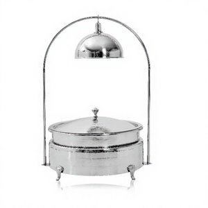 Plato de frotamiento redondo de acero inoxidable de diseño admirable con tapa superior elevadora para uso en Hotel Soporte de suspensión para buffet y catering - Product Image 1