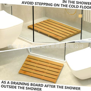 Tapis antidérapant en bambou pour salle de bain, tapis antidérapant en bois massif pour salle de bain d'hôtel, tapis de sol en bambou pour douche - Product Image 5