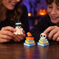 Décoration de bureau d'Halloween, jouet anti-stress à bouton-poussoir, mini fantôme de collection pour employés de bureau, cadeau personnalisé avec logo pour panier de Halloween