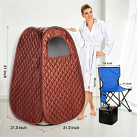 Tenda Sauna uap dalam ruangan pribadi rumah ukuran penuh desain untuk rumah ruang uap Sauna Satu orang ruang Sauna portabel