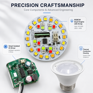หลอดไฟอัจฉริยะ ALADENG Tuya WiFi A60 9W 900LM E26/E27 RGB LED AC สำหรับ Google Assistant และ Alexa Home CE/ETL - Product Image 4