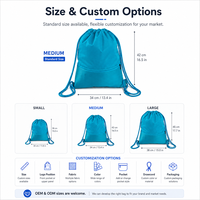 Sac à dos à cordon en polyester 600D personnalisé, sac de sport Ripstop pour la gym, les clubs sportifs, le marathon et les courses de trail, sac à cordon de serrage