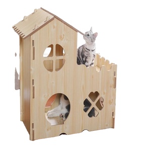 Commercio all'ingrosso comodo moderno gatto arrampicata cornice di legno del gatto albero di casa con scratch - Product Image 4