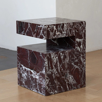 Table console moderne en pierre naturelle Rosa Levanto, fabriquée à la main, pour appartements et salons, meubles de salon