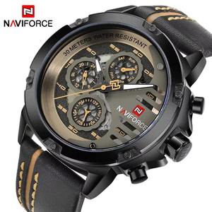 Drioshipping Reloj para hombre Marca superior Reloj de cuarzo resistente al agua de lujo Reloj deportivo de cuero para hombre Diseño de reloj impermeable para hombre - Product Image 1