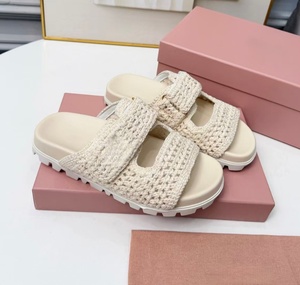 Summer simple and luxurious double-strand platform <b>flip</b>-<b>flops</b> with vintage woven metal letter wedge sandals for women - Product Image 3