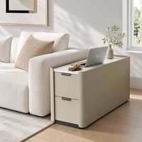 Moderner Massivholz-Couchtisch, Langlebiger Luxus-Beistelltisch, Einfacher Runder Wohnzimmertisch für Kleine Wohnungen, Jiangxi
