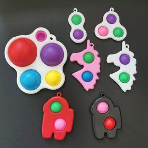 Llavero Sónico Antiestrés Bestseller con Diseño de Ratón, Colores Azul/Rosa/Verde, Divertido Colgante de Burbujas para Dedos - Product Image 1