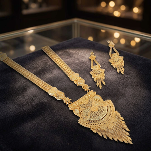 Wholesale Fashion 14K 18K 24K Gold Filled <b>Long</b> <b>Necklaces</b> Set, Floral Design Forming <b>Long</b> Jewelry Set, Brass Gold Plated Jewelry. - Product Image 3