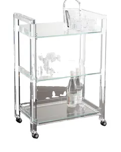 <strong>Bar</strong> Cart Hot Sale Custom Clear Acrylic Eco-friendly Kitchen Furniture Dining Room Furniture Modern Hotel Furniture Hotel <strong>Trolley</strong> - Product Image 1