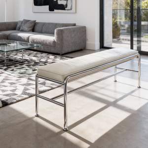Modern Minimalist Leather <b>Shoe</b> <b>Bench</b> Stainless Steel Frame Durable Living Room Furniture - Product Image 4