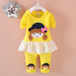 Ensemble de vêtements pour filles, style coréen, robe à manches longues et leggings - Product Image 4