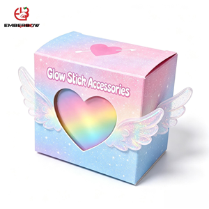 EBB Eco Friendly Recyclable Brand Window Gift Box Custom Logo Full Color Glow Stick Accessories Box Square Rigid <b>Paper</b> <b>Packaging</b> - Product Image 1