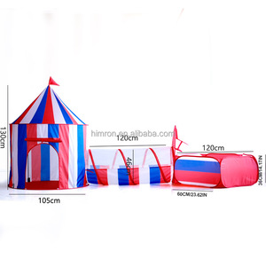 Tente de jeu princesse à rayures pour enfants 3pc Sports Toy Ball Pit avec World Playhouse pour garçons et filles - Product Image 2