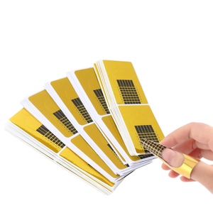 <b>Nail</b> Forms for Acrylic Gel Extension 100 Pcs Gold <b>Nail</b> Tips Stickers Professional Poly <b>Nail</b> Gel Sculpting Guides Salon DIY - Product Image 1