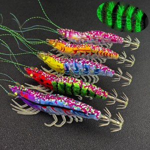 3.0 #   Señuelo de Calamar Luminoso de Silicona Suave con Patas, 10cm 12g, Cebo de Camarón que Brilla en la Oscuridad, <span class=keywords><strong>Egi</strong></span> con Anzuelo de Corona para Pesca Nocturna de Pulpo y Sepia - Product Image 1