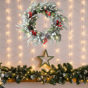 Guirnalda Navideña Decorativa de Agujas de Pino Blancas Artificiales para Fiesta de Navidad - Product Image 3