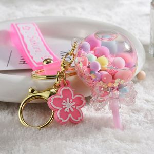 Cute Oil Liquid Lollipop Keychain Quicksand Snowflake Glitter Acrylic Floating Keyring Pendant for Women Backpack <b>Key</b> <b>Chains</b> - Product Image 3