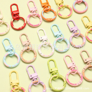 Chaoqi Candy Color Donut Spring Clasp Keychain Alloy DIY Bag Charm <b>Phone</b> <b>Chain</b> - Product Image 1